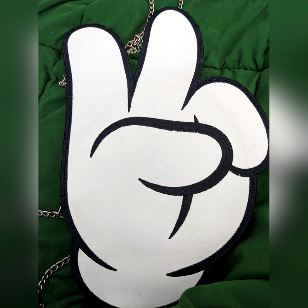 Mickey glove peace sign crossbody